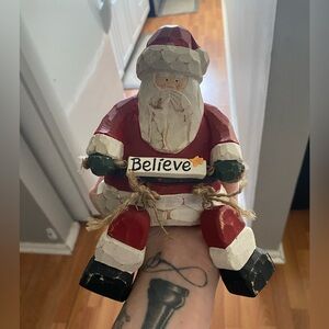 Wood Santa ledge decor